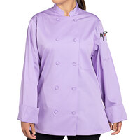 Uncommon Chef Tempest Pro Vent 0702 Women's Lightweight Lilac Customizable Long Sleeve Chef Coat with Mesh Back