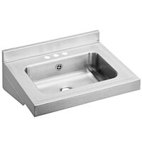 Elkay ELVWO2219CS3 Stainless Steel Wall Hung Single Bowl ADA Lavatory Sink with 3 Close Faucet Holes and Overflow Assembly - 16 inch x 11 1/2 inch x 5 1/2 inch Bowl
