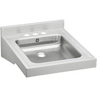 Elkay WCLWO1923OSD3 Sturdibilt Walk Hung Single Bowl ADA Lavatory Sink with Three Faucet Holes and Overflow Assembly - 16 inch x 13 1/2 inch x 4 inch Bowl