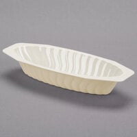 Fineline Flairware 215-BO 15 oz. Bone / Ivory Plastic Oval Bowl / Serving Boat - 300/Case
