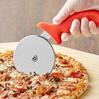 4 inch Pizza Cutter with Polypropylene Red Handle