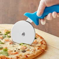 4 inch Pizza Cutter with Polypropylene Blue Handle