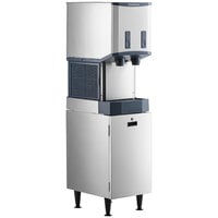 Scotsman HID312AB-1 Meridian 16 1/4" Air Cooled Nugget Ice Machine with 12 lb. Bin, Push Button Ice and Water Dispensing, and Cabinet Stand - 115V, 260 lb.