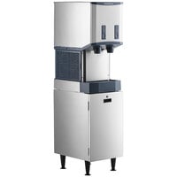 Scotsman HID312AB-1 Meridian 16 1/4 inch Air Cooled Nugget Ice Machine with 12 lb. Bin, Push Button Ice and Water Dispensing, and Cabinet Stand - 115V, 260 lb.