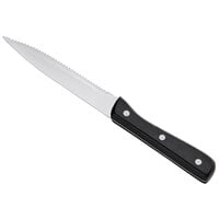 Choice 4 3/4 inch Jumbo Stainless Steel Steak Knife with Black Bakelite Riveted Handle and Pointed Blade - 12/Case