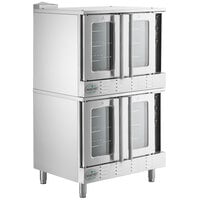 Main Street Equipment CG2-NK Double Deck Full Size Natural Gas Convection Oven with Legs - 108,000 BTU