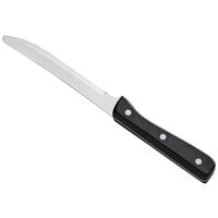 Choice 4 3/4" Jumbo Stainless Steel Steak Knife with Black Bakelite Riveted Handle - 12/Case