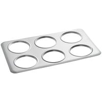 Choice 6 Hole Steam Table Adapter Plate with 4 3/4 inch Holes - for 2.5 Qt. Insets