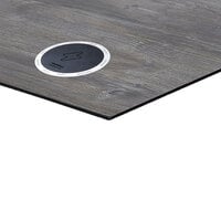BFM Seating TRN48RDW-FP1 Tribeca 48 inch Round Driftwood Composite Laminate Outdoor Table Top with 1 Wireless Charger