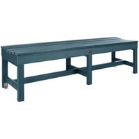 Sequoia by Highwood USA CM-BENSQ61-NBE Weldon 71 inch x 15 7/8 inch Nantucket Blue Faux Wood Outdoor Backless Bench
