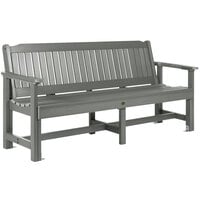 Sequoia by Highwood USA CM-BENSQ62-CGE Exeter 76 5/8 inch x 27 1/2 inch Coastal Teak Faux Wood Outdoor Garden Bench