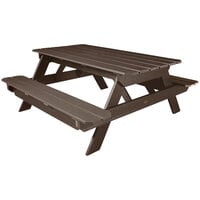 Sequoia by Highwood USA CM-TBLSQ36-ACE National 71 5/8 inch x 34 1/2 inch Weathered Acorn Faux Wood Picnic Table