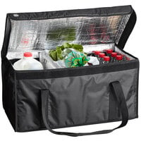 American Metalcraft BLDB2412 Deluxe Black Polyester Insulated Delivery Bag, 24 inch x 12 inch x 12 inch