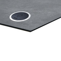 BFM Seating Tribeca 36" x 36" Square Frosted Slate Composite Laminate Outdoor Table Top with 2 Wireless Chargers for BFM Table Bases