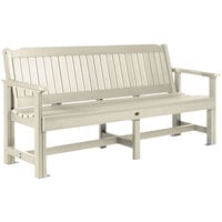 Sequoia by Highwood USA CM-BENSQ62-WAE Exeter 76 5/8 inch x 27 1/2 inch Whitewash Faux Wood Outdoor Garden Bench