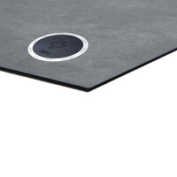 BFM Seating Tribeca Rectangular Frosted Slate Composite Laminate Outdoor Table Top with 1 Wireless Charger for BFM Table Bases