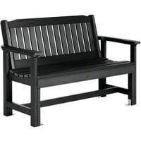 Sequoia by Highwood USA CM-BENSQ42-BKE Exeter 51 1/2 inch x 27 1/2 inch Black Faux Wood Outdoor Garden Bench