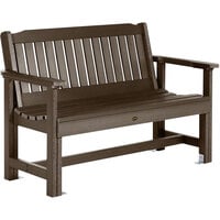 Sequoia by Highwood USA CM-BENSQ42-ACE Exeter 51 1/2 inch x 27 1/2 inch Weathered Acorn Faux Wood Outdoor Garden Bench