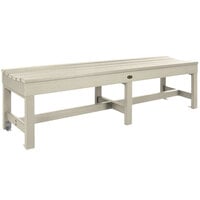 Sequoia by Highwood USA CM-BENSQ61-WAE Weldon 71 inch x 15 7/8 inch Whitewash Faux Wood Outdoor Backless Bench