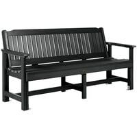 Sequoia by Highwood USA CM-BENSQ62-BKE Exeter 76 5/8 inch x 27 1/2 inch Black Faux Wood Outdoor Garden Bench