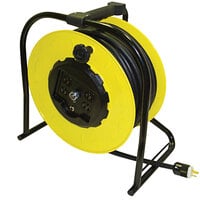 Lind Equipment 7110012 Hand-Wind Cable Reel with (4) NEMA 5-20 Receptacles and 5A Circuit Breaker - 100' 12/3 SOOW Cable