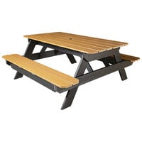 Sequoia by Highwood USA CM-TBLSQ36-SDL National Black / Toffee Faux Wood Picnic Table
