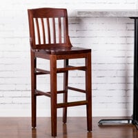 Lancaster Table & Seating Mahogany School House Bar Height Chair