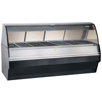 Alto-Shaam TY2SYS-96/PR BK Black Heated Display Case with Curved Glass and Base - Right Self Service 96 inch