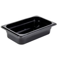 Cambro 42HP110 H-Pan™ 1/4 Size Black High Heat Plastic Food Pan - 2 1/2" Deep