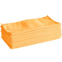 Lavex Janitorial 12 inch x 12 inch Orange Microfiber General Purpose Cloth - 12/Pack