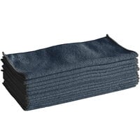 Lavex Janitorial 12 inch x 12 inch Black Microfiber General Purpose Cloth - 12/Pack