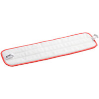 Lavex Janitorial 18" Red Microfiber Hook & Loop Flat Mop Pad