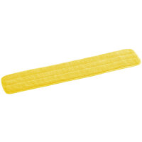 Lavex Janitorial 24 inch Yellow Microfiber Hook & Loop Flat Mop Pad