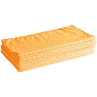 Lavex Janitorial 16 inch x 16 inch Orange Microfiber General Purpose Cloth - 12/Pack