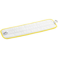 Lavex Janitorial 18" Yellow Microfiber Hook & Loop Flat Mop Pad