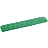 Lavex Janitorial 24 inch Green Microfiber Hook & Loop Flat Mop Pad