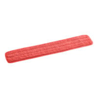 Lavex 24" Red Microfiber Hook & Loop Wet / Dry Mop Pad