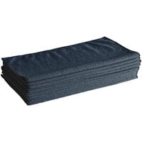 Lavex Janitorial 16 inch x 16 inch Black Microfiber General Purpose Cloth - 12/Pack