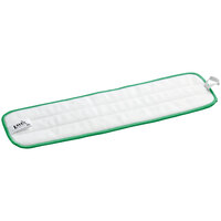 Lavex Janitorial 18 inch Green Microfiber Hook & Loop Flat Mop Pad