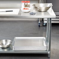 Regency 24 inch x 72 inch 18-Gauge 304 Stainless Steel Commercial Work Table with 4 inch Backsplash and Galvanized Undershelf