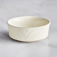 Acopa Swell 11 oz. Ivory (American White) Embossed Stoneware Cereal Bowl - 36/Case