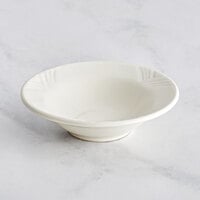 Acopa Swell 3.5 oz. Ivory (American White) Embossed Wide Rim Stoneware Fruit Dish - 36/Case