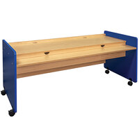 Tot Mate TM2325A.S3322 Royal Blue and Maple Laminate Mobile Desk - 60 inch x 27 1/2 inch x 26 inch