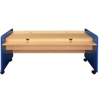 Tot Mate TM2325A.S3322 Royal Blue and Maple Laminate Mobile Desk - 60 inch x 27 1/2 inch x 26 inch
