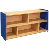 Tot Mate TM2202A.S3322 Royal Blue and Maple Laminate Toddler Compartment Storage - 46 inch x 15 inch x 23 1/2 inch