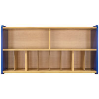 Tot Mate TM2336A.S3322 Royal Blue and Maple Laminate Diaper Wall Storage - 46 inch x 15 inch x 23 1/2 inch