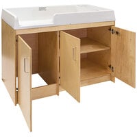 Tot Mate TM4530A.SBBBB Natural Birch Plywood Infant Changing Table - 47 inch x 23 1/2 inch x 37 1/2 inch