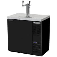Beverage-Air DD36HC-1-B-ALT Double Tap Kegerator Beer Dispenser with Left Side Compressor - Black, 1 (1/2) Keg Capacity