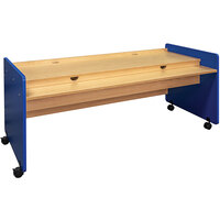 Tot Mate TM2325R.S3322 Royal Blue and Maple Laminate Mobile Desk - 60 inch x 27 1/2 inch x 26 inch; Unassembled