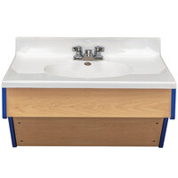 Tot Mate TM8360R.S3322 Royal Blue and Maple Single Laminate Wall Vanity - 31 inch x 21 inch x 21 1/2 inch; Unassembled